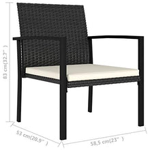 FAMIROSA Sedie da Pranzo per Giardino 4 pz in Polyrattan Nero-5111