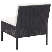 UnfadeMemory Set Divani da Giardino 5 pz con Cuscini in Polyrattan Nero