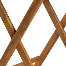 Deliano - Set da balcone Kreta, in acacia con cuscini, pieghevole, 2 sedie e 1 tavolo rotondo