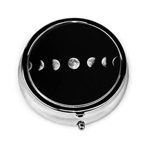 Cool Moon Phases - Contenitore rotondo per pillole a 3 scomparti, in metallo, per medicina e vitamina