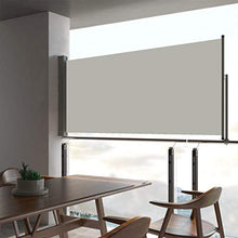 Lasamot Retractable Terrace Awning, Steel Frame Structure Outdoor Awning 60x300 cm (Height x Width) Cream And Gray Polyester Fabric