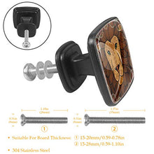 Animale leone Pomelli per Porta Set di 4 Pomelli per Mobili Manopole per Cassetti Cucina Armadio Vetro