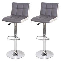 Mendler Set 2X sgabelli Lounge HWC-G87 Ecopelle Base cromata Grigio Bianco