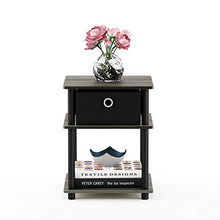 Furinno Turn-N-Tube Comodino, Legno, Grigio/Nero (French Oak Grey/Black/Black), taglia unica