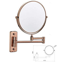 JXING Specchio per Il Trucco Specchio da Parete orientabile su Due Lati da 8 Pollici, Specchio da Bagno Pieghevole Estensibile con ingrandimento 3X Oro Rosa