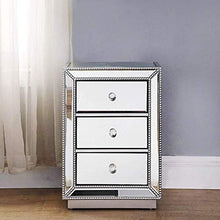 HMDJW Moderno 3 cassetto Comodino Specchio Tabella casa Specchio Accent Tabella Camera Mini Cabinet d'Argento