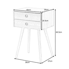 Goplus Comodino con Cassetto in Legno Design Moderno per Camera da Letto (con 2 cassetti)
