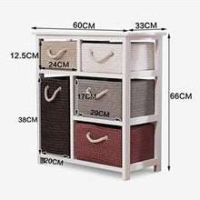 ZhuFengshop Comodino Rattan Storage Locker Comò in Paglia di Grano Comodino Side Table