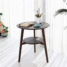 Jcnfa-Tavoli Tavolino Rotondo del Divano, Doppio Tavolo da stoccaggio, tavolino da caffè del Balcone, tavolino Multifunzionale, Gambe di bambù, 2 Colori