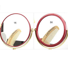Specchi da Tavolo Antideflagrante -GDingQ Red Double-sided Specchi, 1X / 3X ingrandimento dello Specchi di bellezza di plastica rotondo Bagno trucco dello Specchi Light Weight Dressing Specchi Specchi