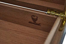 GERMANUS Mini Sigari Humidor per la corsa, divano o terrazza in Nero con legno di cedro