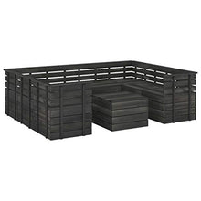 vidaXL Set Divani da Giardino su Pallet 9 pz Legno Pino Grigio Scuro