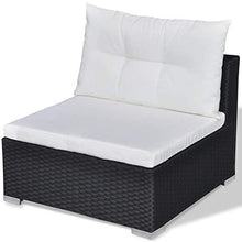 vidaXL Divano da Esterno Set 32 pz in Polirattan Nero Sofa Giardino Patio