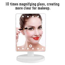 Uxsiya Specchio cosmetico con luci Touch Screen Specchio Illuminato Ricaricabile USB Specchio per Trucco da Tavolo 10X con Un vano portaoggetti