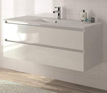 Allibert - Set mobili da bagno premontati, colore: bianco lucido, con sistema Softclose