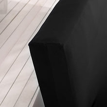 Willtone Copridivano senza Braccioli Elasticizzato in Poliesteri Spandex Copertura per Divano Elastica 2 Posti Tinta Unita (Nero, 160-195cm)