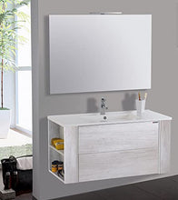 mazzoni Mobile da Bagno Sospeso 100cm Gold Bianco Frassinato