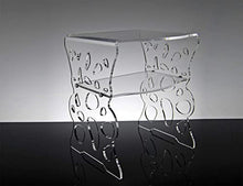 Slato Comodino da Notte dal Design Moderno a Due Ripiani in plexiglass Trasparente Marea (Trasparente)