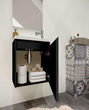 Allibert Mobili da Bagno Set Sottopensile 40 cm Lavabo Specchio Pre-assemblati senza Maniglie