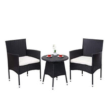 Mendler Salottino polyrattan HWC-G27 tavolino con 2X poltrone Antracite Cuscini Avorio