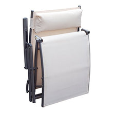 Outsunny Sdraio da Giardino Pieghevole con Cuscino, Schienale con 7 Reclinazioni, 137x63.5x100.5cm, Beige