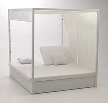Letto a balinese Rattan in alluminio, colore: bianco