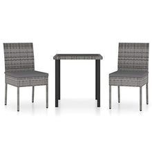 SKM Set da Pranzo da Giardino 3 pz in Polyrattan Grigio (23.4kg)