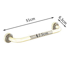 GYCS Corrimano in Ottone per Bagno/Maniglia con Impugnatura Antiscivolo di Sicurezza/Corrimano Dritto per WC da 2,5 cm - Assemblaggio da 51 cm