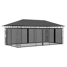 E E-NICES Gazebo con Zanzariera 6x3x2,73 m Antracite