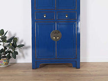 Yajutang - Cassettiera cinese in legno massiccio, colore: Blu