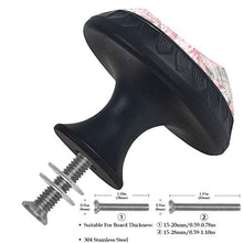 Fiore rosa ciliegia 4 PCS Pomelli per Porta, Pomolo per Mobile, Pomelli per Mobili con Viti, Maniglia per Armadietto, Pomelli per Porta, Pomelli per Cassetti per Porta, Armadio, Cassetto e Credenza