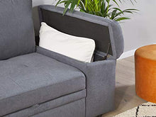 Beliani Divano Letto Angolare Destro con Contenitore in Tessuto Grigio Scuro Kiruna