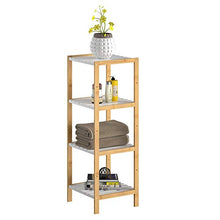 CASARIA Scaffale da Bagno & Cucina 4 Ripiani bambù Mobile a Colonna Portaspezie Scarpiera