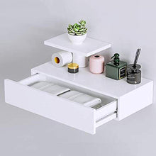 Semplicità Elegante Scaffale a Muro Scaffali Sospesi Scaffali in Legno Massello Cassetto Di Stoccaggio Semplice Resistente All'Usura Salva Spazio Camera da Letto - 2 Dimensioni, HJJ, bianca, 60x28