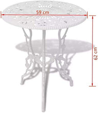 Muy, set di 3 mobili da giardino con tavolo e 2 sedie, bianco