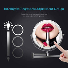 WZDD Specchio Ingranditore da Parete 10X, Specchio da Trucco con Luce LED, Doppio Lato Specchio da Bagno 360° Girevole E Rotondo, for Hotel