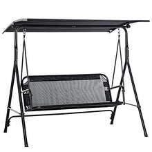 giordano shop Dondolo 3 Posti da Giardino 172x110x155 cm in Metallo e Textilene Nero