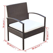 FAMIROSA Set Divani da Giardino 4 pz con Cuscini in Polyrattan Marrone-2672