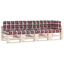 Buyounger Cuscini per Divano Pallet 5 pz Rosso Motivo a Quadri