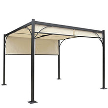 Gazebo pergola baldacchino apribile Granada alluminio poliestere 3x3m avorio