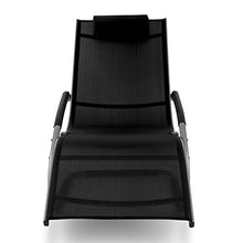 blumfeldt Sunwave Sedia Sdraio da Giardino Relax in Alluminio Nera