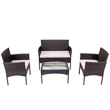 Belissy Set Da Giardino Polyrattan Set Da Terrazzo Divano Per Terrazzo Rattan Giardino, Set Di Mobili Da Giardino In Polyrattan, Per Mobili Da Giardino, Balcone E Terrazza (Marrone + Rattan)