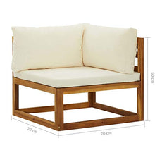 Tidyard Divani Modulari Angolari 2 pz con Cuscino Bianco Crema