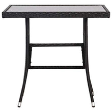 FAMIROSA Tavolo da Giardino Nero 80x80x74 cm in Polyrattan