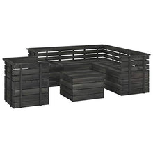 FAMIROSA Set Divani da Giardino su Pallet 7 pz Legno Pino Grigio Scuro-3750