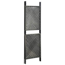 E E-NICES Paravento a 3 Pannelli in Polyrattan Antracite 180x200 cm