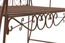 Mendler Panchina Stile Romantico CP029 46x128x94cm Marrone Antico