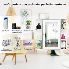 GOPLUS Armadietto con 4 Ripiani e Sppechio da Bagno, 66x63x12,5 cm (Bianco)