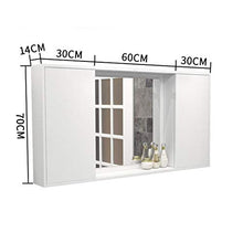 haozai Mobile A Specchio per Bagno Armadietto Arredo con Specchio A Parete con 2 Ante, Bianco, 80cmx14cmx70cm,armadietto Bagno da Parete,mobili Bagno,Specchio Bagno con Mobiletto 23