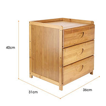 Comodino Bamboo, Comodino Comodino con 3 Cassetti per Soggiorno Cameretta 36 X 31 X 40 Cm
